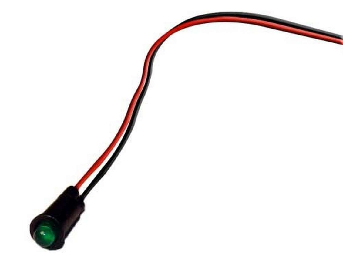 American Autowire 500214 Indicator Light, 5/32 in OD, LED, Green, Universal, Each