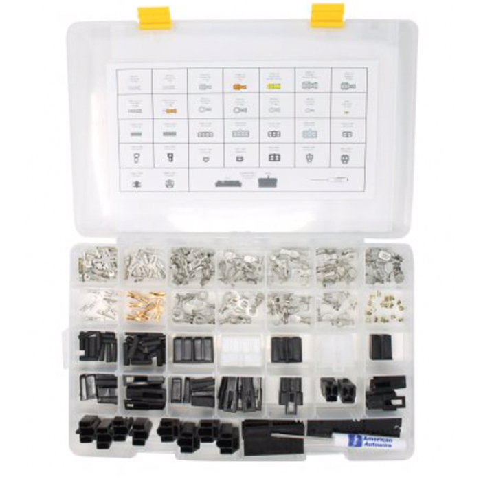 American Autowire 510643 Electrical Connector, Master Kit, Professional Grade, 250 Piece, 12-18 Gauge, Case / Connectors / Pins / Pin Holsters, Kit