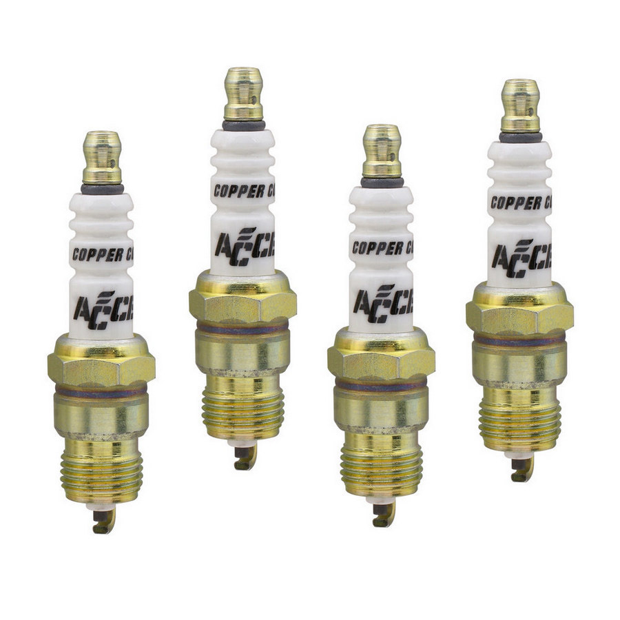 Accel 0276S-4 Spark Plug, Shorty, 14 mm Thread, 0.460 in Reach, Tapered Seat, Non-Resistor, Set of 4