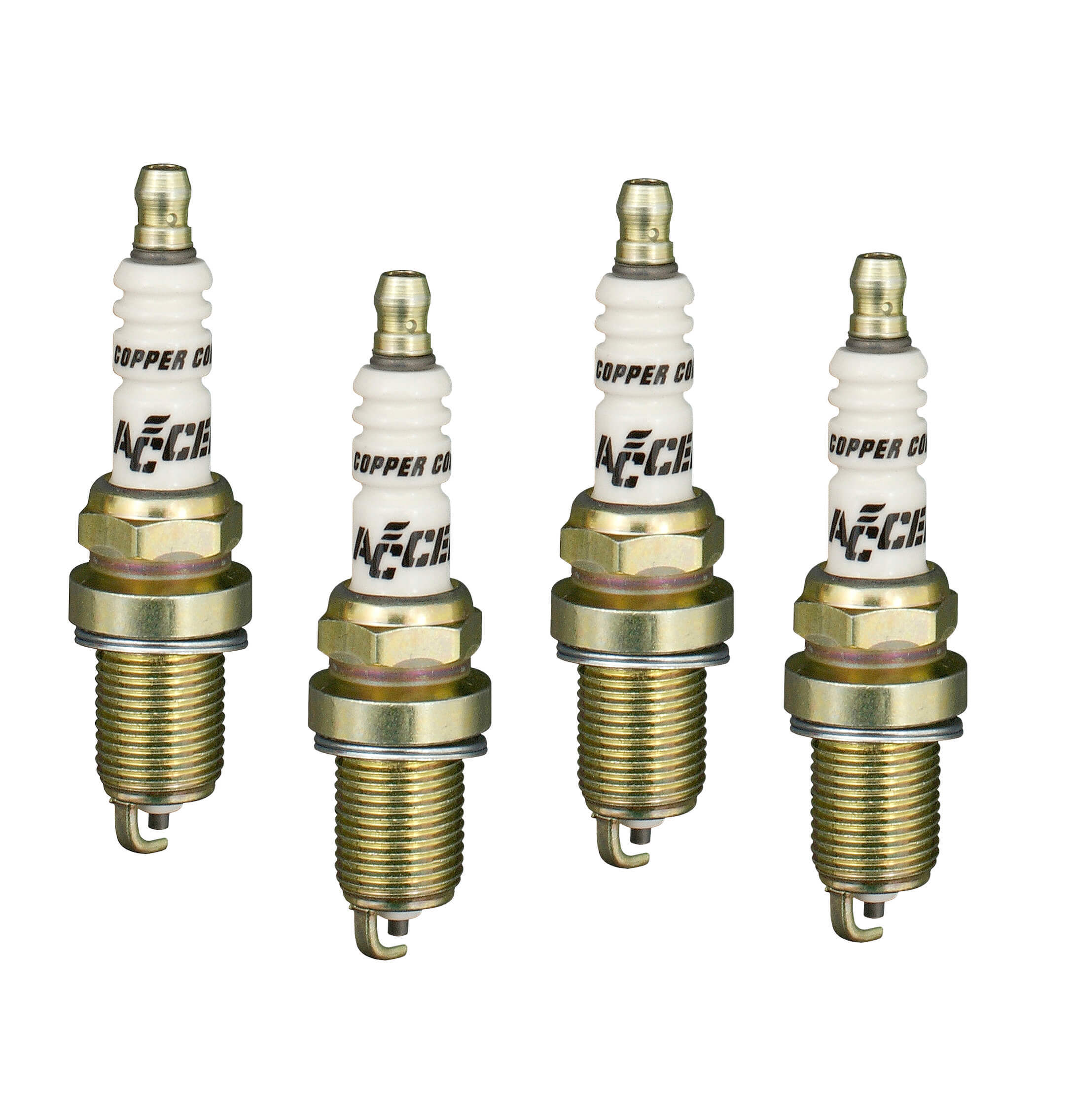 Accel 0416S-4 Spark Plug, Shorty, 14 mm Thread, 0.750 in Reach, Gasket Seat, Resistor, Set of 4