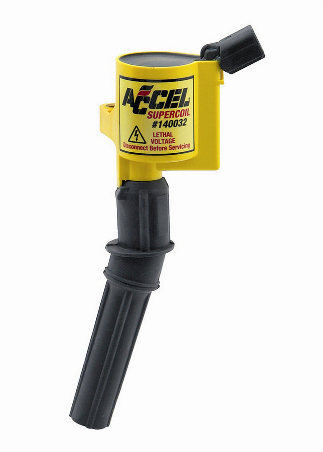 Accel 140032 Ignition Coil Pack, Super Coil, 0.660 ohm, Coil-On-Plug, 26000V, Yellow, Ford Modular, Each