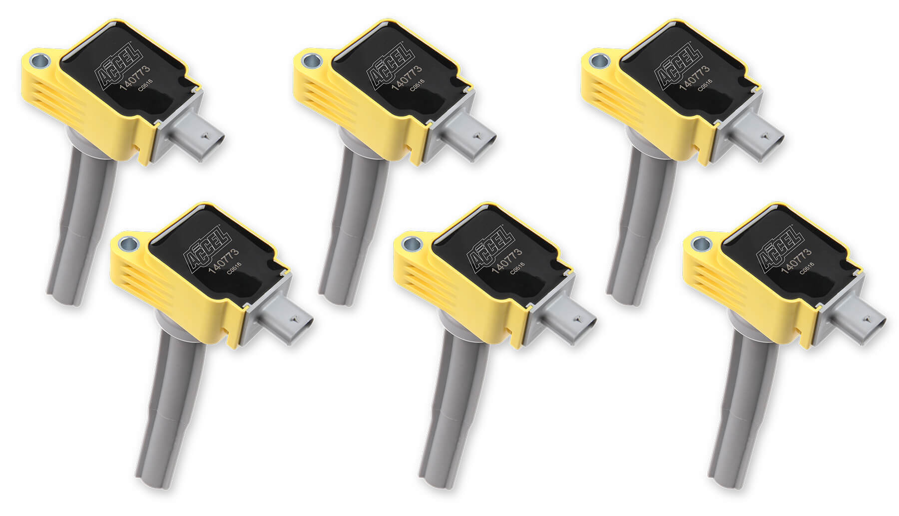 Accel 140773-6 Ignition Coil Pack, Super Coil, Coil-On-Plug, Yellow, Ford EcoBoost V6, Set of 6