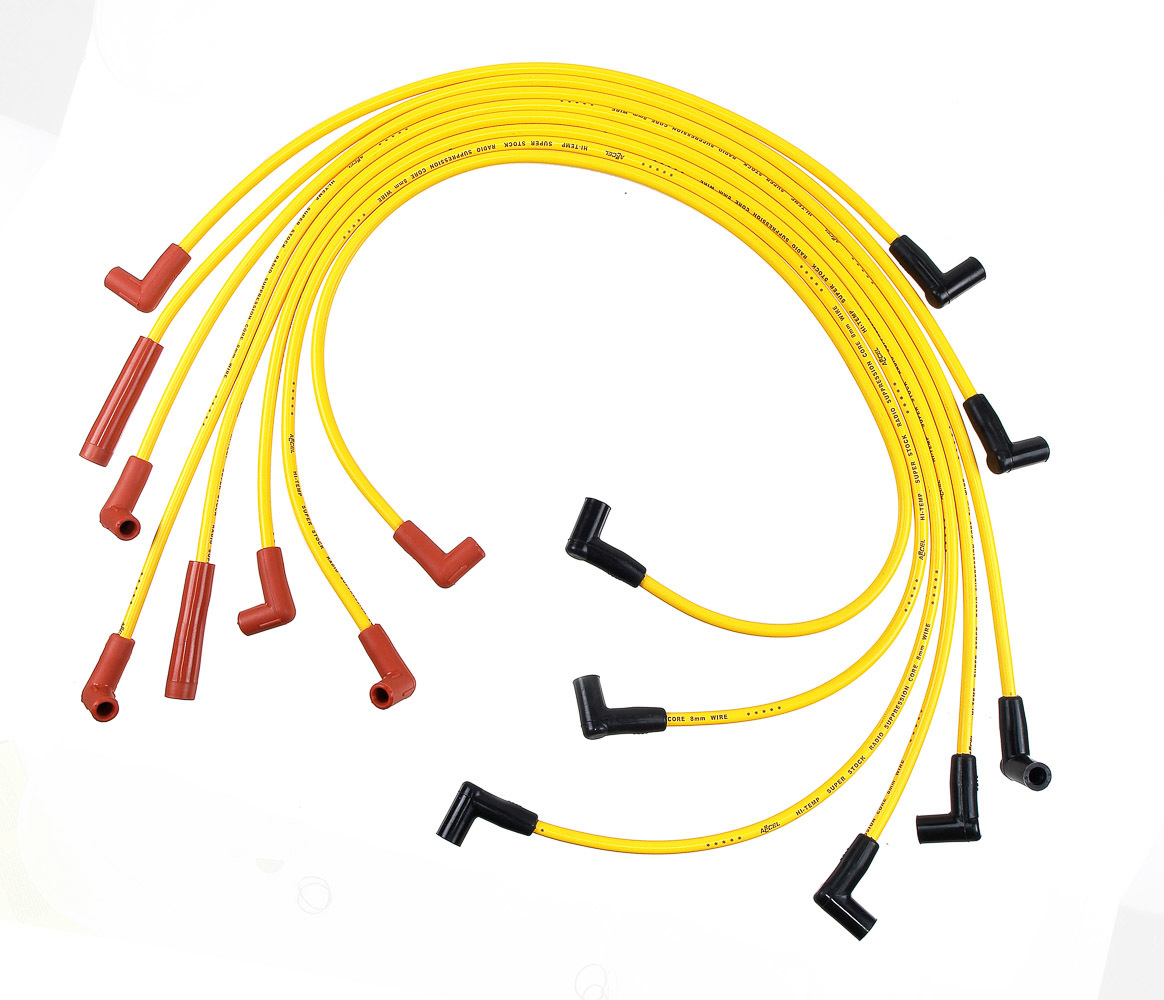 Accel 4049 Spark Plug Wire Set, Super Stock, Spiral Core, 8 mm, Yellow, Factory Style Boots / Terminals, Chevy V8, Kit