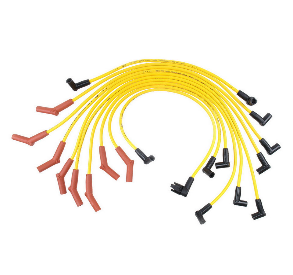Accel 4056 Spark Plug Wire Set, Super Stock, Spiral Core, 8 mm, Yellow, Factory Style Boots / Terminals, Ford V8, Kit