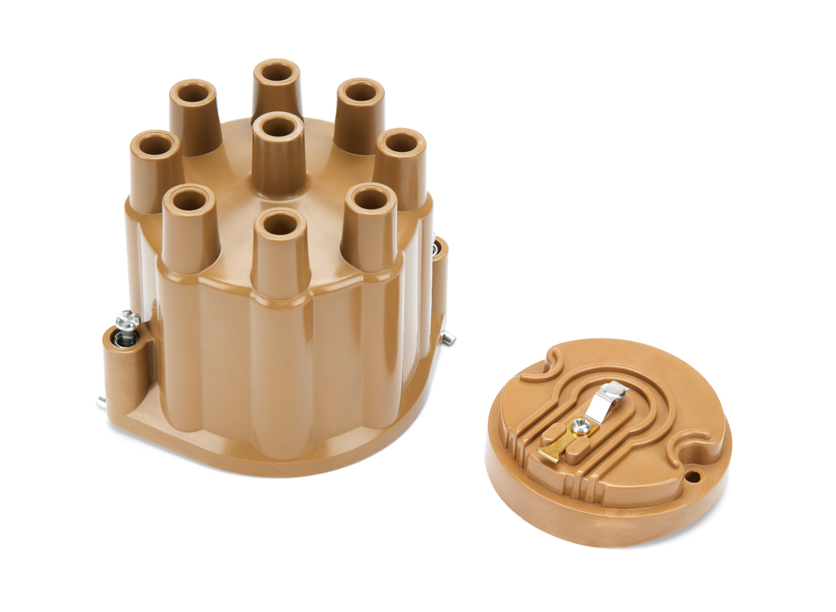 Accel 8120 Cap and Rotor Kit, Socket Style, Brass Terminals, Twist Lock, Tan, Non-Vented, V8, Kit