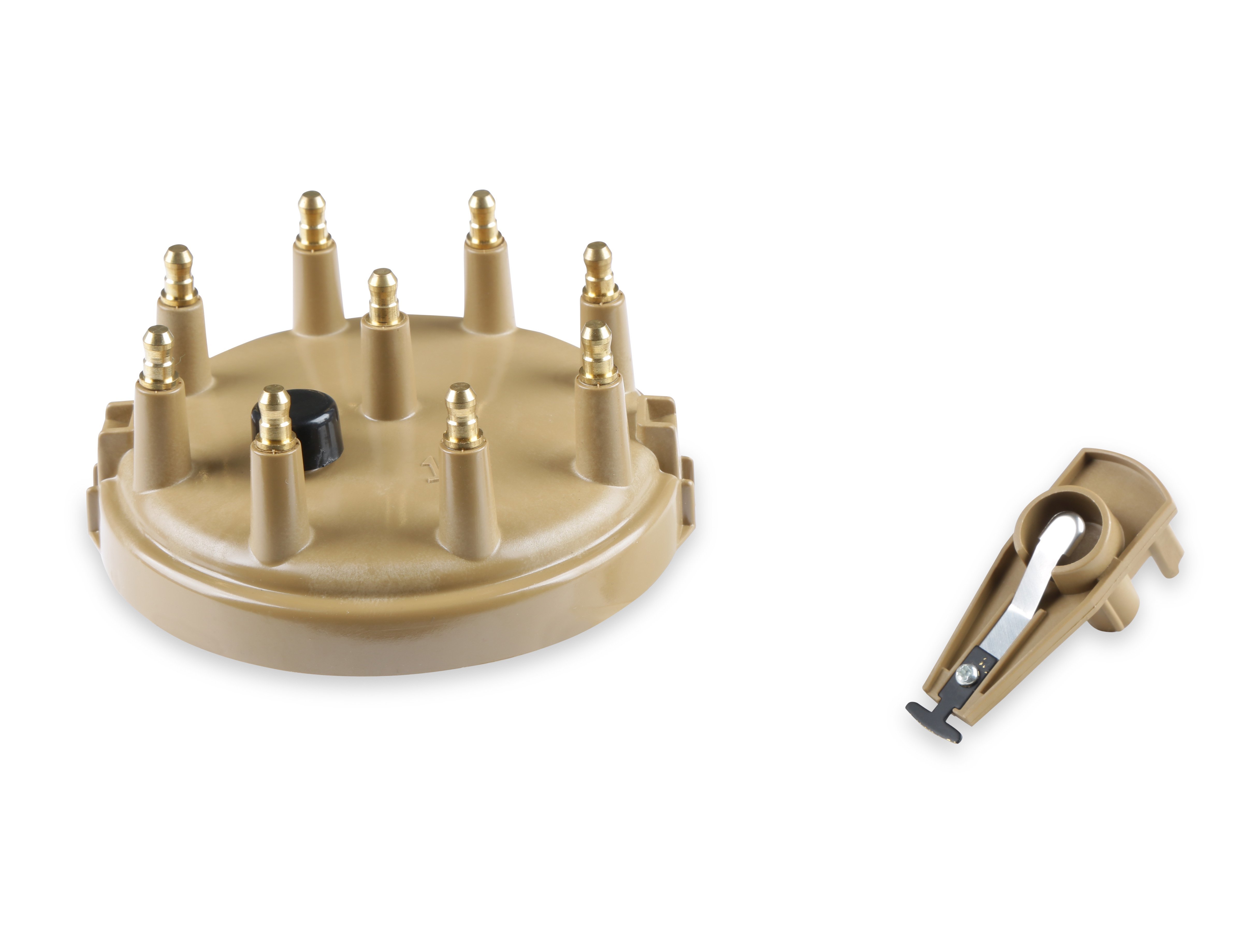 Accel 8233 Cap and Rotor Kit, HEI Style Terminal, Brass Terminals, Clamp Down, Tan, Vented, Ford V8, Kit