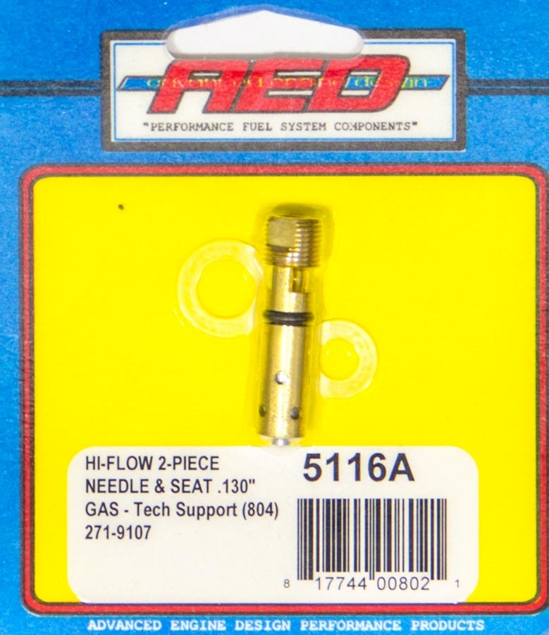 AED Performance 5116A Needle and Seat, High Flow Bottom Feed