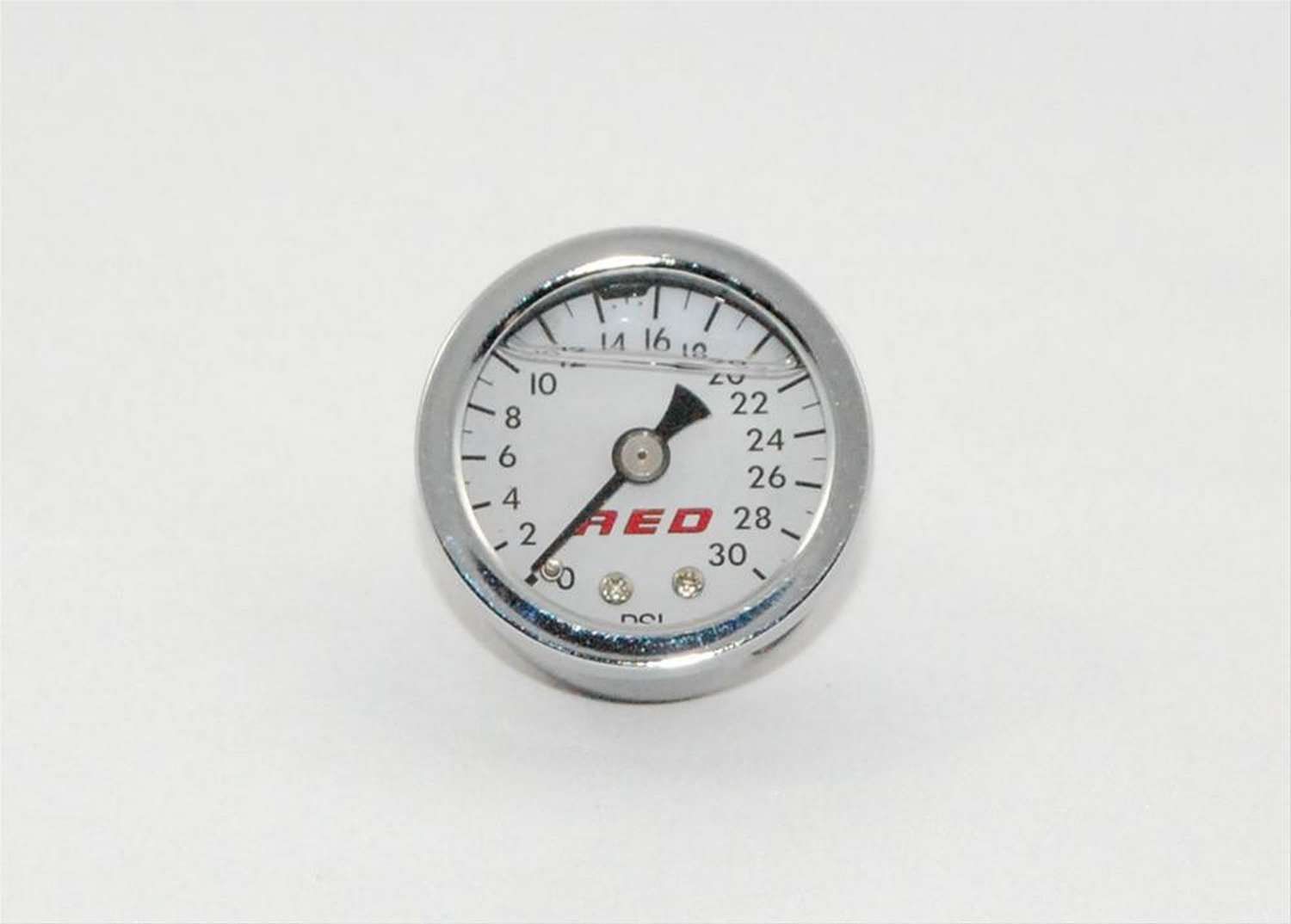 AED Performance 6103 Pressure Gauge, 0-30 psi, Mechanical, Analog, 1-1/2 in Diameter, Liquid Filled, 1/8 in NPT Port, White Face, Each