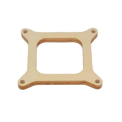 AED Performance 6150 Carburetor Spacer, 1/2 in Thick, Open, Square Bore, Wood, Natural, Each