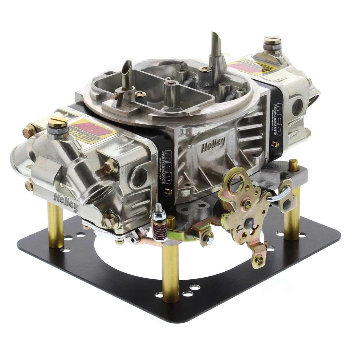 AED Performance AL750HO-BK Carburetor, HO Series, 4-Barrel, 750 CFM, Square Bore, No Choke, Mechanical Secondary, Dual Inlet, Black Anodized / Chromate, Each