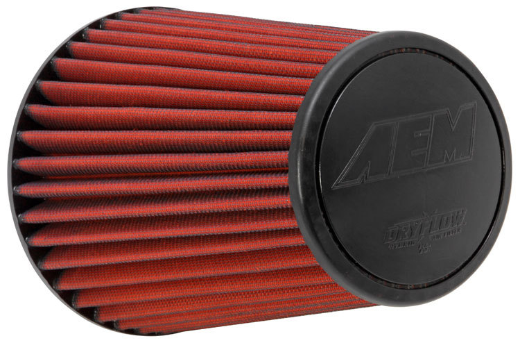 Air Filter Element - Dryflow - Clamp-On - Conical - 7-1/2 in Base - 5 in Top Diameter - 9-1/8 in Tall - 6 in Flange - Synthetic - Red - Universal - Each