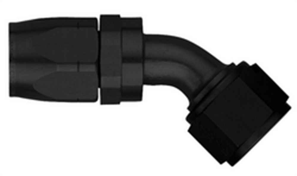 Aeroquip Reusable Hose Ends FBM4422 Fitting, End, AQP Hose, 45 Degree, -6 AN to Female -6 AN, Aluminum, Black, Each thumbnail 2