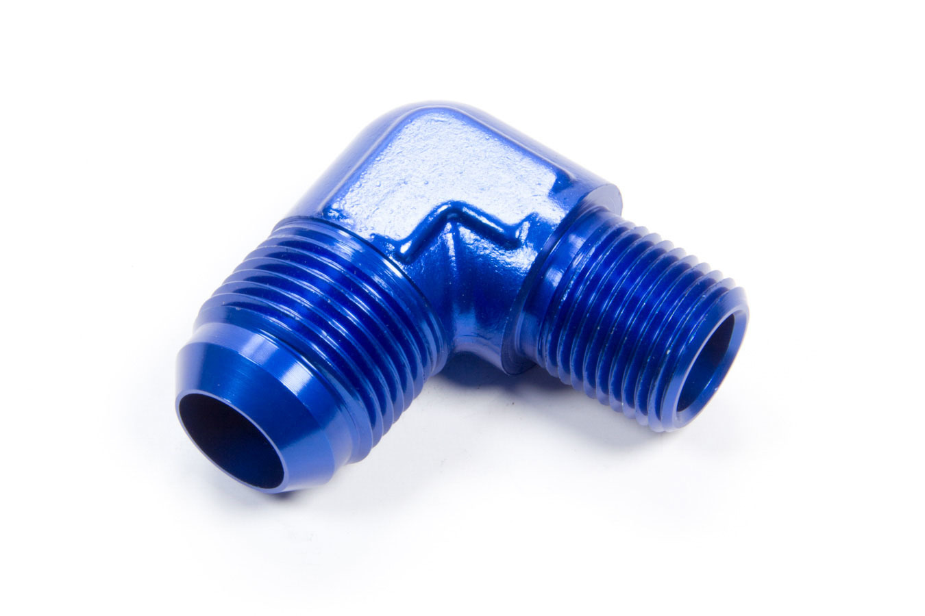 Aeroquip FCM2017 Fitting, Adapter, 90 Degree, 12 AN Male to 1/2 in NPT Male, Aluminum, Blue Anodized, Each
