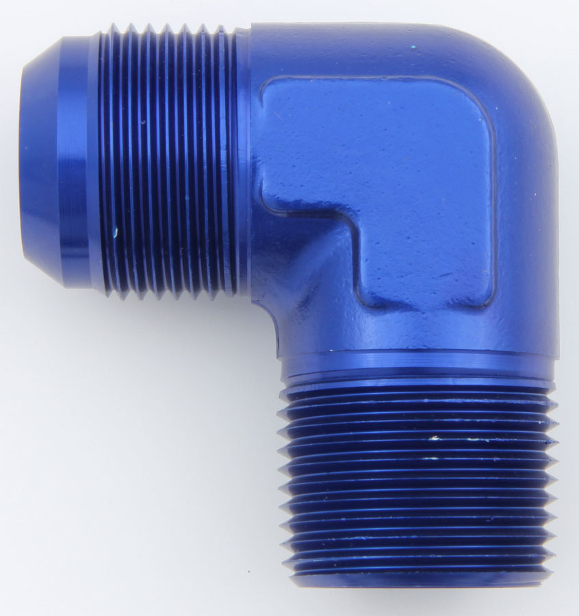 Aeroquip FCM2041 Fitting, Adapter, 90 Degree, 16 AN Male to 1 in NPT Male, Aluminum, Blue Anodized, Each