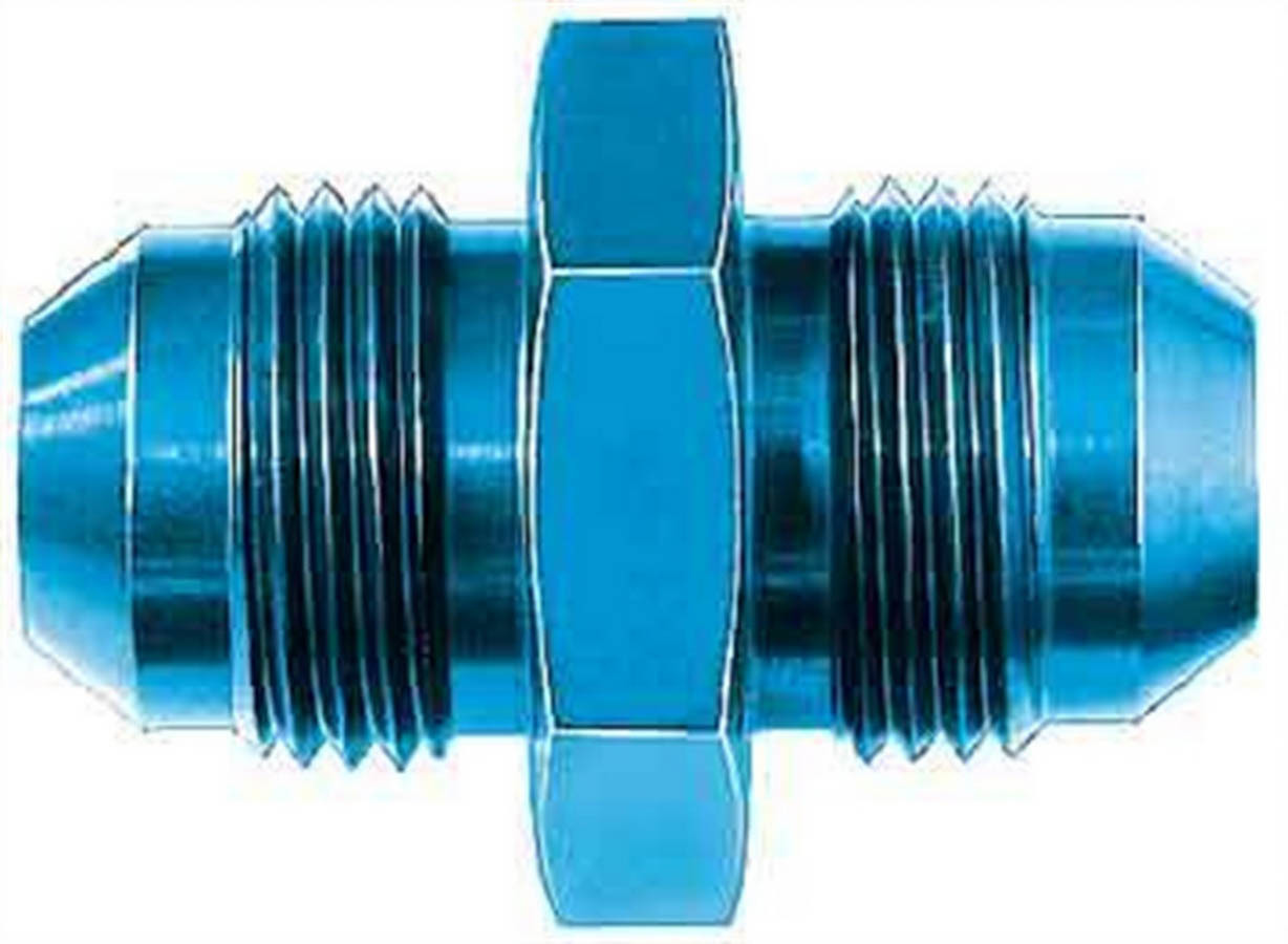 Aeroquip FCM2050 Fitting, Adapter, Straight, 3 AN Male to 3 AN Male, Aluminum, Blue Anodized, Each