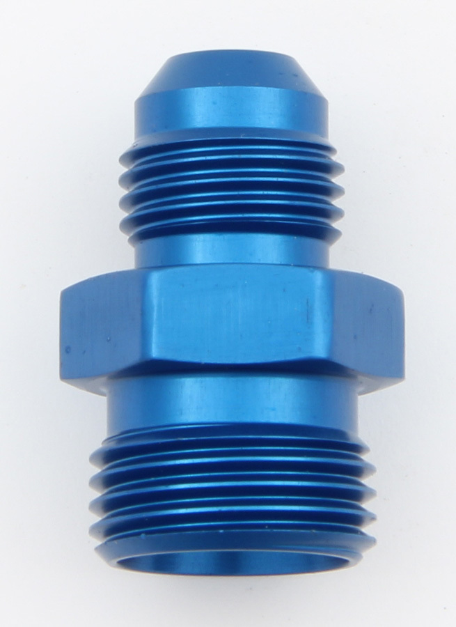 Aeroquip FCM2243 Fitting, Adapter, Straight, 8 AN Male to 16 mm x 1.50 Male, Aluminum, Blue Anodized, Each