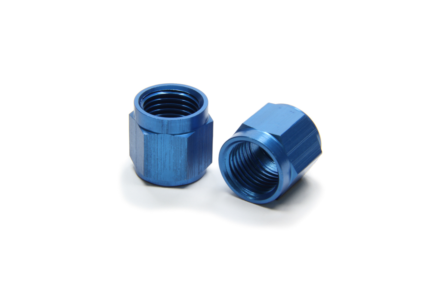 Aeroquip FCM3675 Fitting, Tube Nut, 6 AN, 3/8 in Tube, Aluminum, Blue Anodized, Pair
