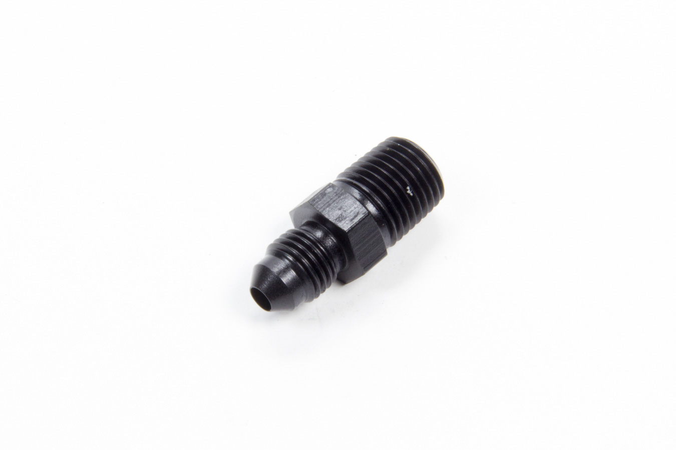 Aeroquip FCM5002 Fitting, Adapter, Straight, 4 AN Male to 1/4 in NPT Male, Aluminum, Black Anodized, Each