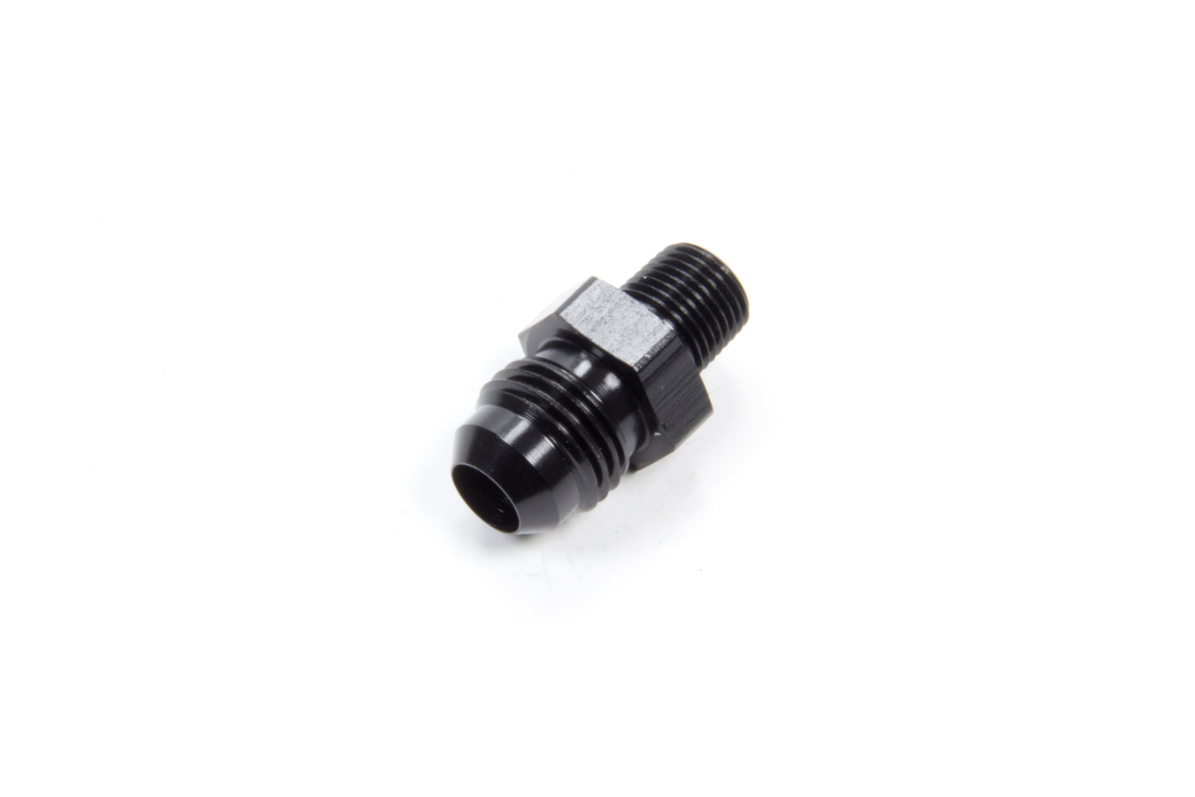 Aeroquip FCM5003 Fitting, Adapter, Straight, 6 AN Male to 1/8 in NPT Male, Aluminum, Black Anodized, Each