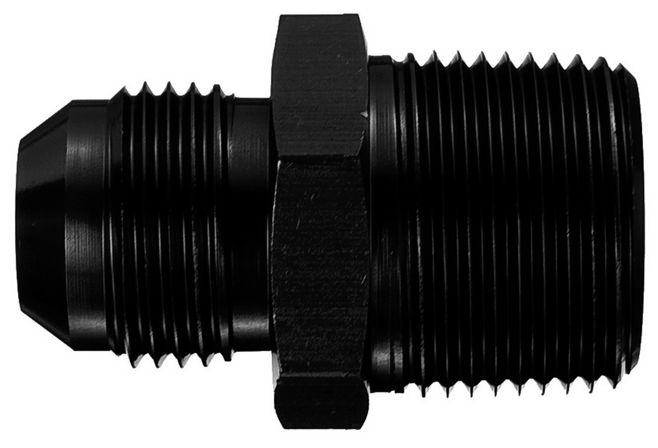 Aeroquip FCM5006 Fitting, Adapter, Straight, 8 AN Male to 1/4 in NPT Male, Aluminum, Black Anodized, Each