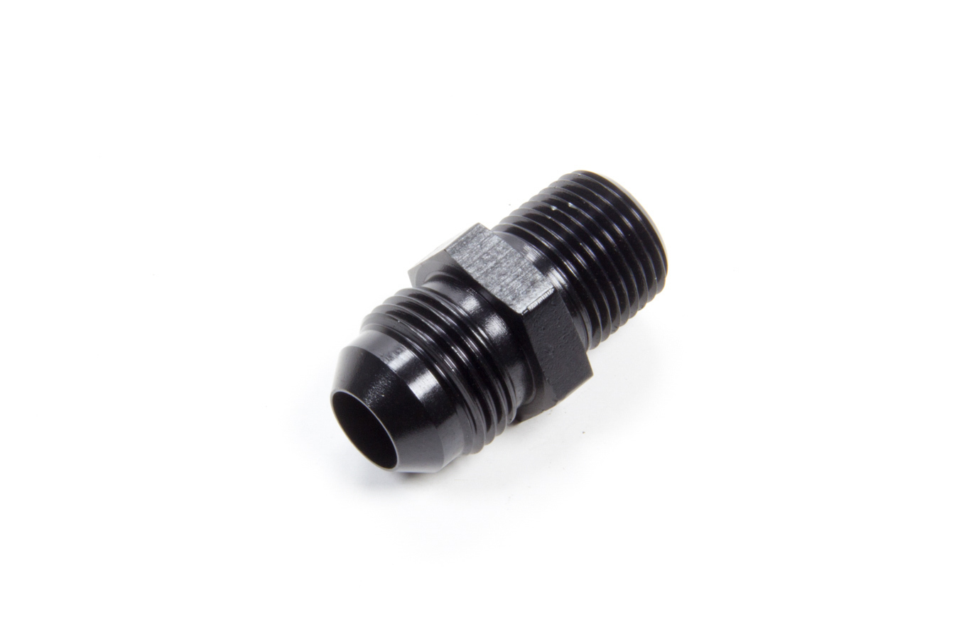 Aeroquip FCM5007 Fitting, Adapter, Straight, 8 AN Male to 3/8 in NPT Male, Aluminum, Black Anodized, Each