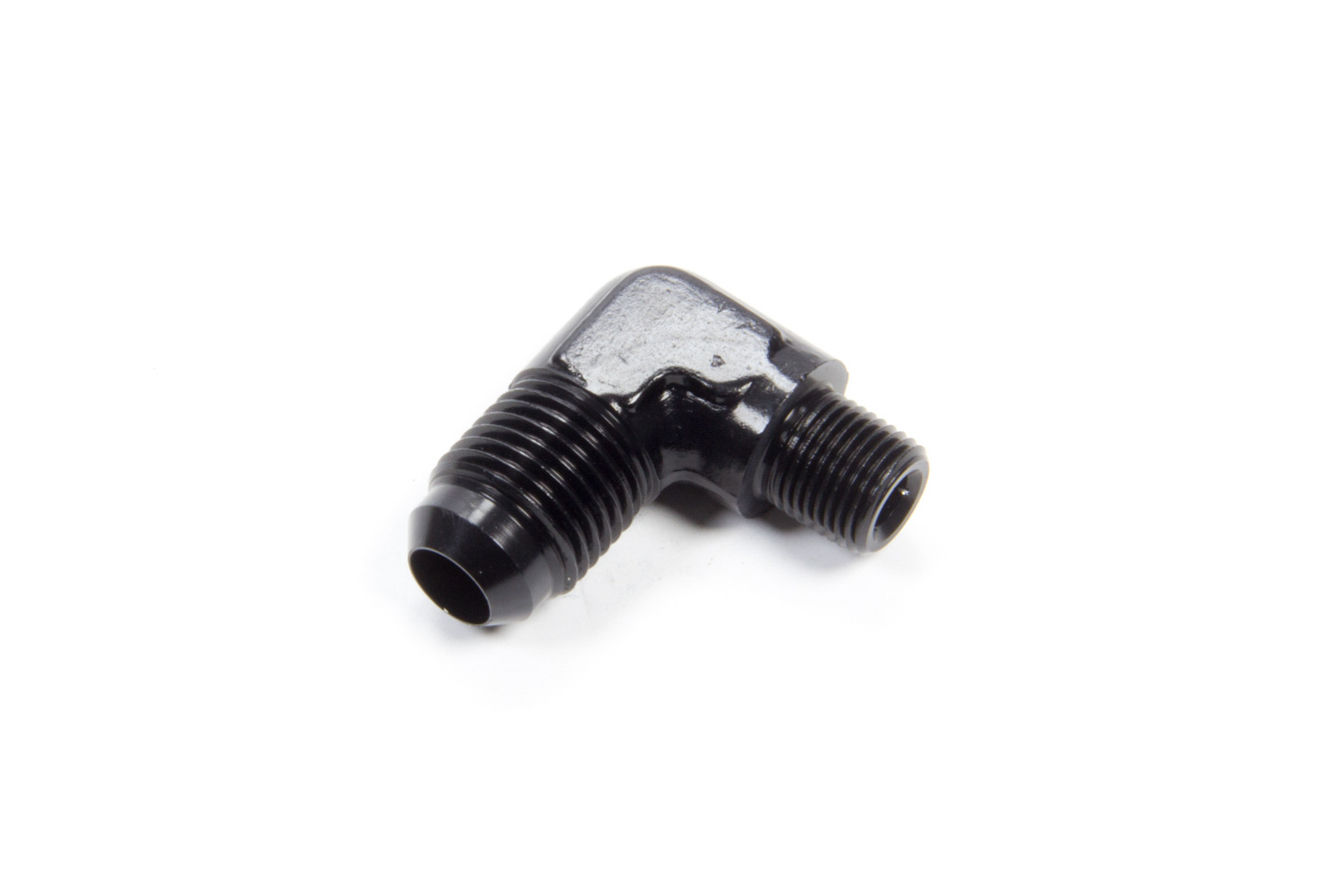 Aeroquip FCM5033 Fitting, Adapter, 90 Degree, 6 AN Male to 1/8 in NPT Male, Aluminum, Black Anodized, Each