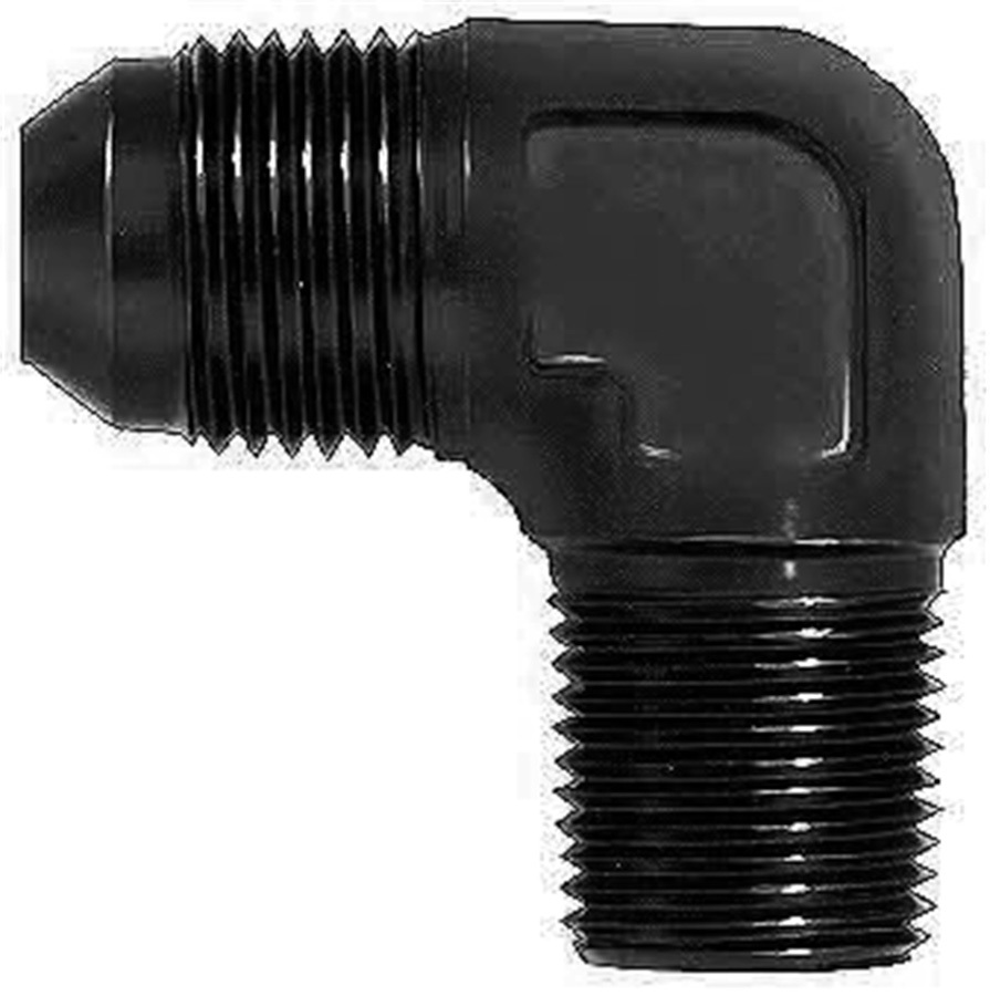 Aeroquip FCM5036 Fitting, Adapter, 90 Degree, 8 AN Male to 1/4 in NPT Male, Aluminum, Black Anodized, Each