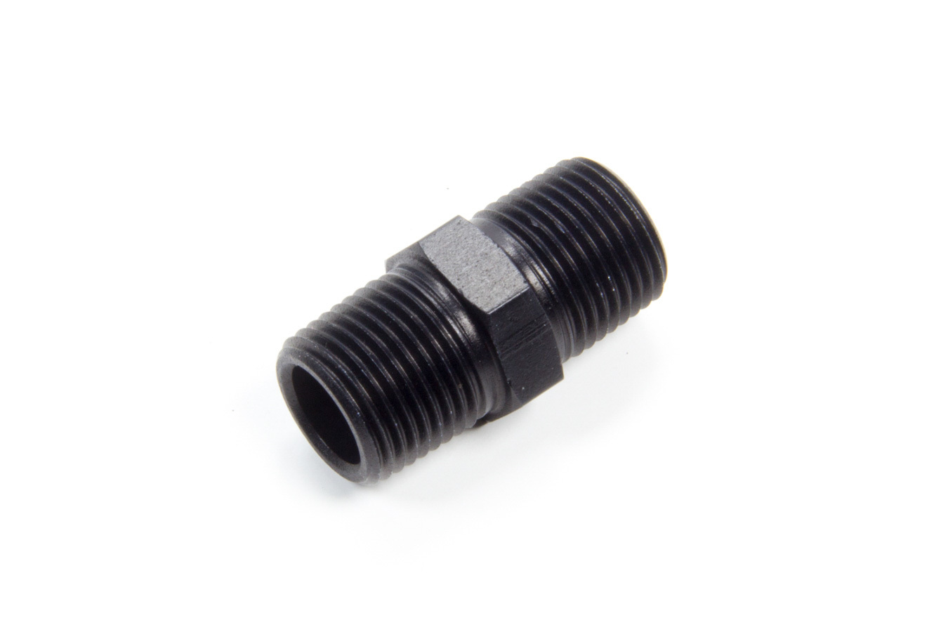 Aeroquip FCM5134 Fitting, Adapter, Straight, 3/8 in NPT Male to 3/8 in NPT Male, Aluminum, Black Anodized, Each