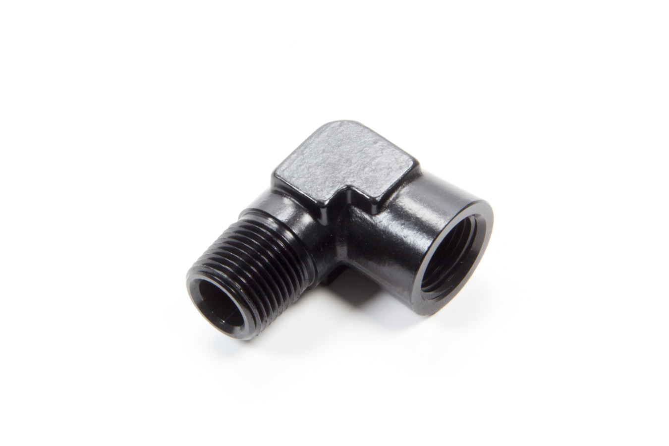 Aeroquip FCM5149 Fitting, Adapter, 90 Degree, 3/8 in NPT Male to 3/8 in NPT Female, Aluminum, Black Anodized, Each