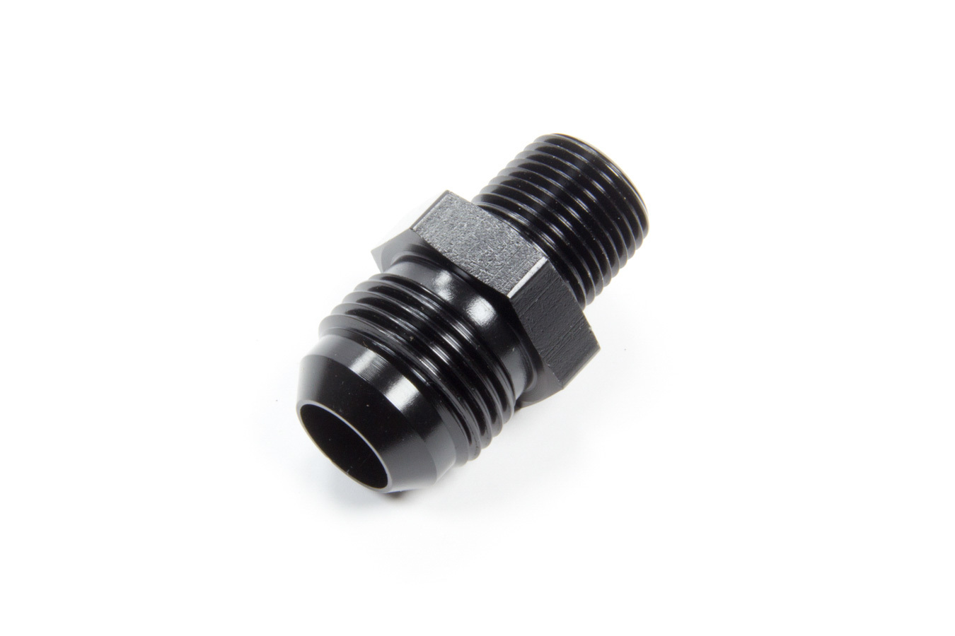 Aeroquip FCM5185 Fitting, Adapter, Straight, 10 AN Male to 3/8 in NPT Male, Aluminum, Black Anodized, Each