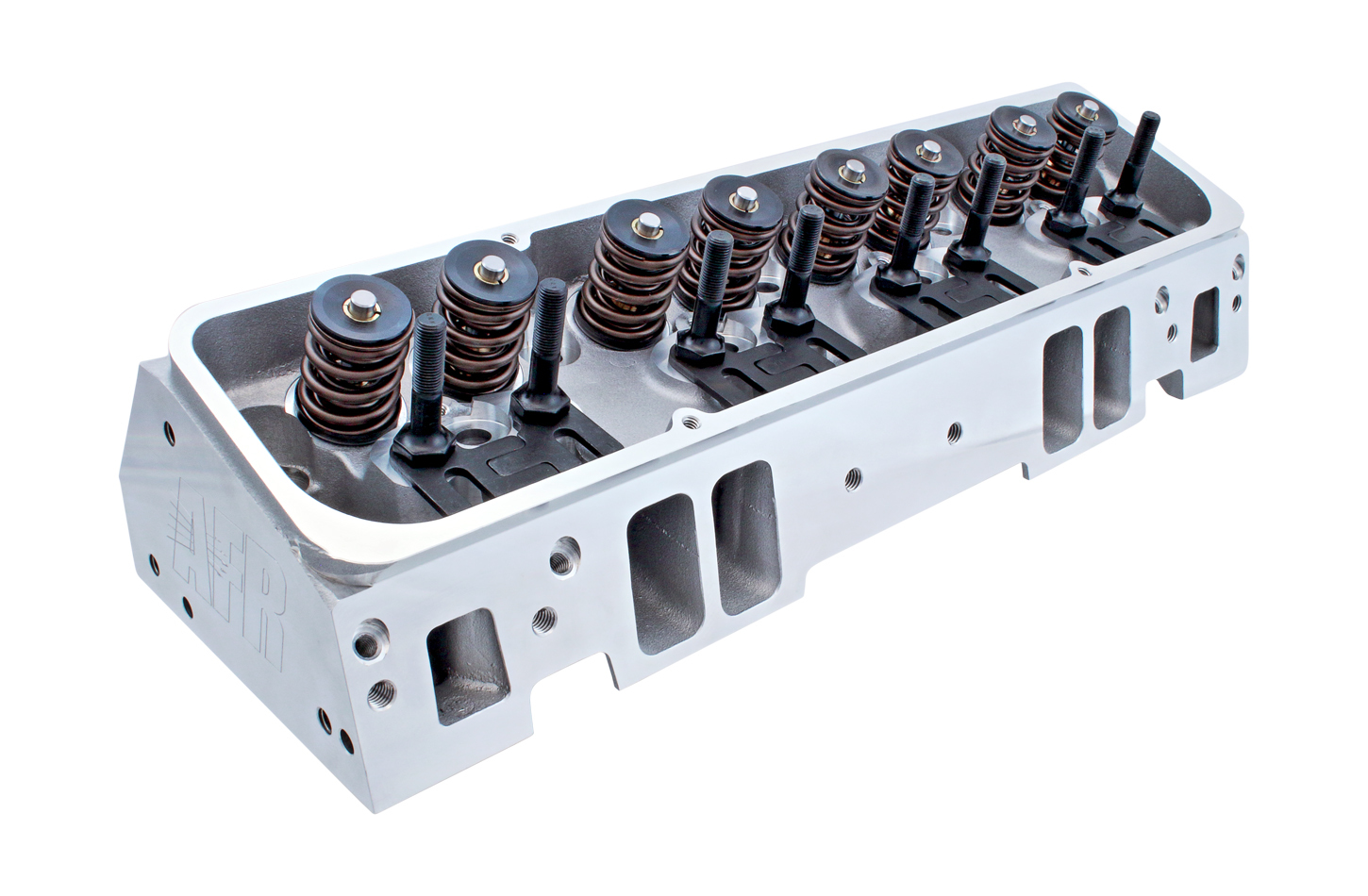 Air Flow Research 1001 Cylinder Head, Enforcer, Assembled, 2.020 / 1.600 in Valves, 195 cc Intake, 64 cc Chamber, 1.290 in Springs, Straight Plug, Aluminum, Small Block Chevy, Each