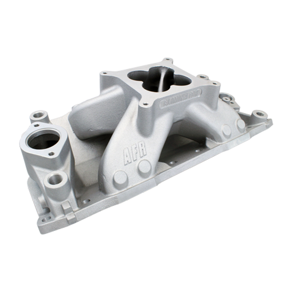 Air Flow Research 4811 Intake Manifold, Eliminator Race, Square Bore, Single Plane, Aluminum, Natural, Small Block Chevy, Each