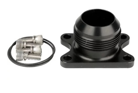 Aeromotive 11732 Fuel Pump Inlet / Outlet, 20 AN Male, Aluminum, Black Anodized, Aeromotive Spur Gear Pump, Each