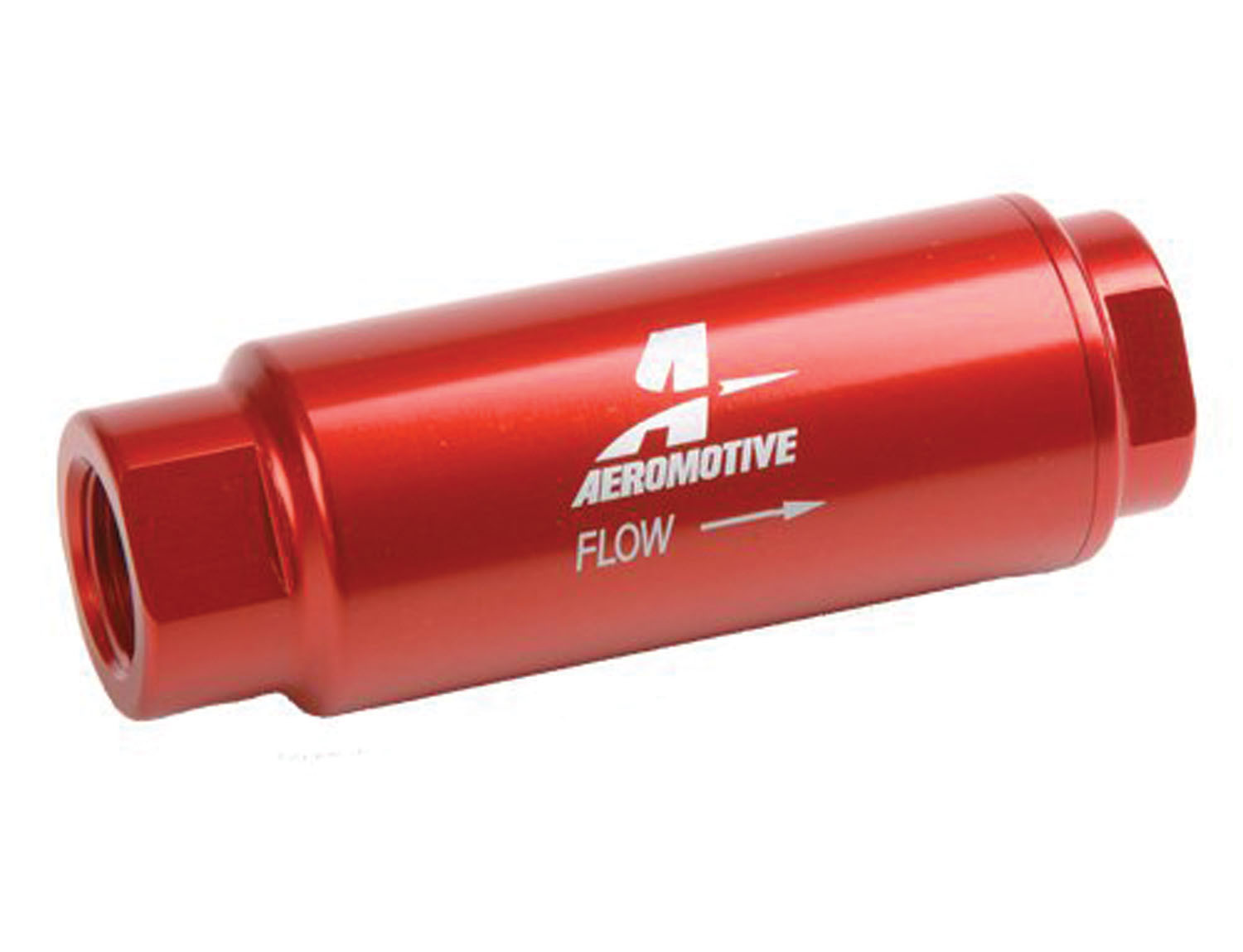 Aeromotive 12303 Fuel Filter, SS Series, In-Line, 40 Micron, Fabric Element, 3/8 in NPT Female Inlet, 3/8 in NPT Female Outlet, Aluminum, Red Anodized, Each