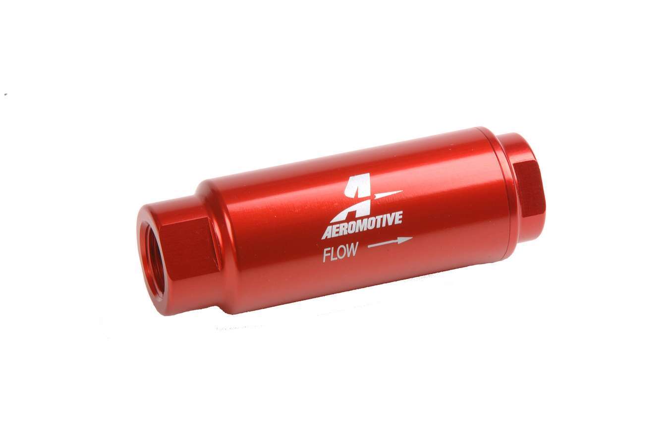 Aeromotive 12316 Fuel Filter, SS Series, In-Line, 100 Micron, Stainless Element, 3/8 in NPT Female Inlet, 3/8 in NPT Female Outlet, Aluminum, Red Anodized, Each