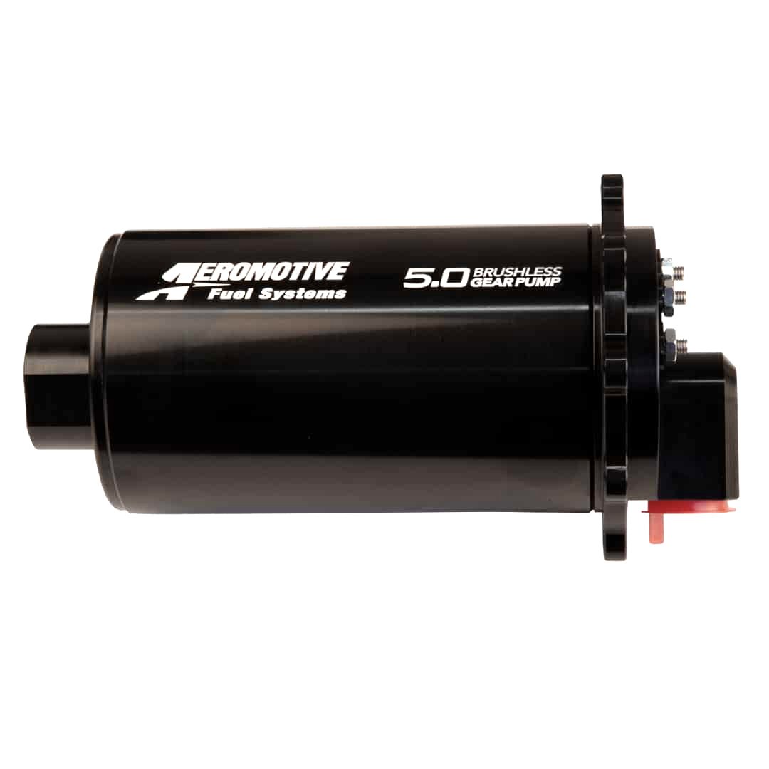 Aeromotive 18068 Fuel Pump, Electric, 5.0 Brushless, In-Line, 1700 lb/hr, 90 psi, 12 AN Female O-Ring Inlet, 10 AN Female O-Ring Outlet, Aluminum, Black Anodized, Each