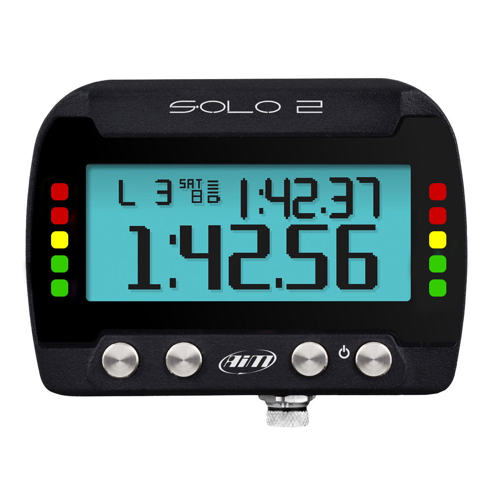 AIM Sports X47SOLO2001U0 Lap Timer, Solo2, Multi-Color Backlight, Programmable, Rechargeable, Kit