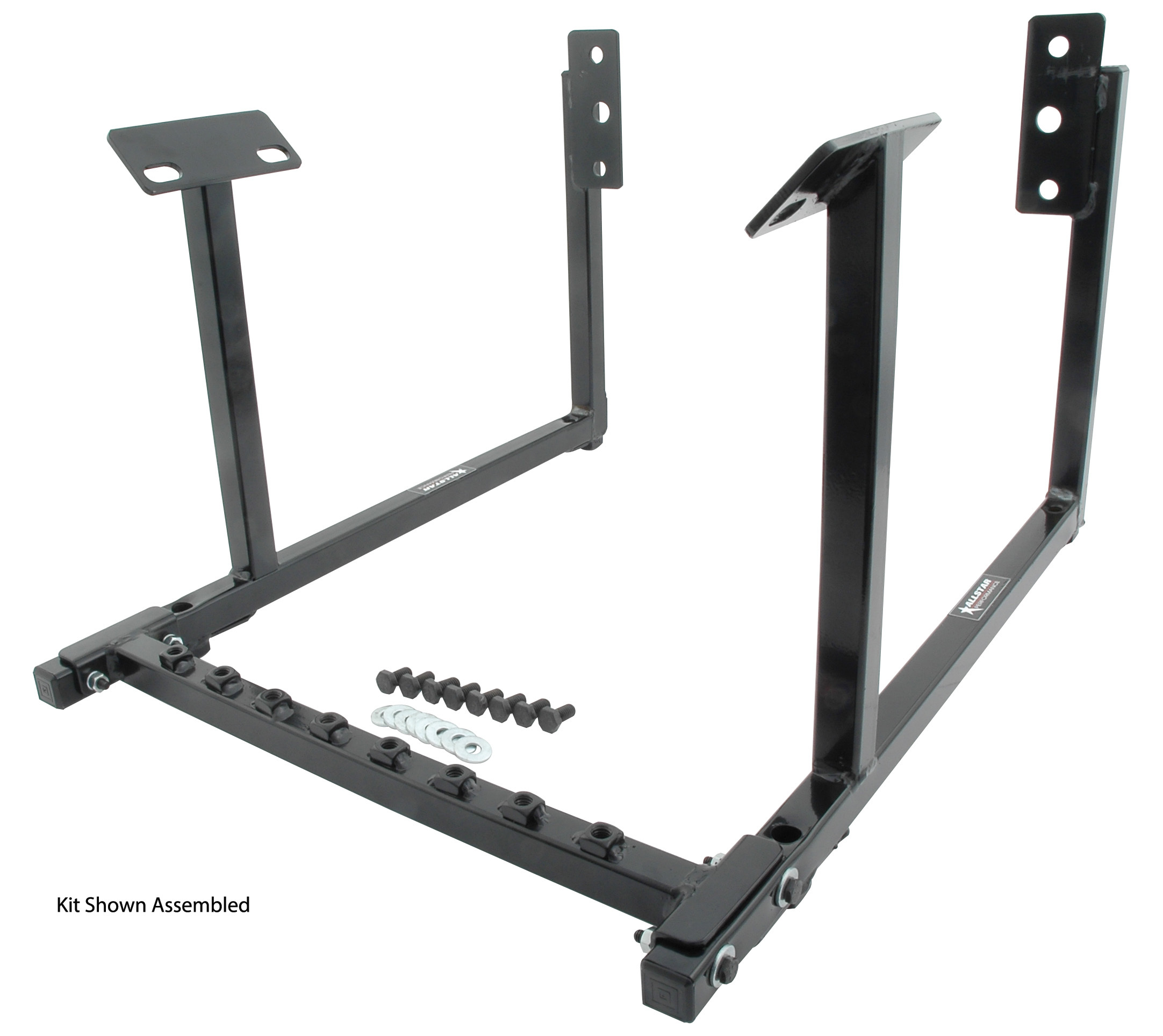 Engine Cradle - Heavy Duty - 1 in Square Tube - Hardware Included - Steel - Black Powder Coat - Big Block Chevy / Small Block Chevy - Each
