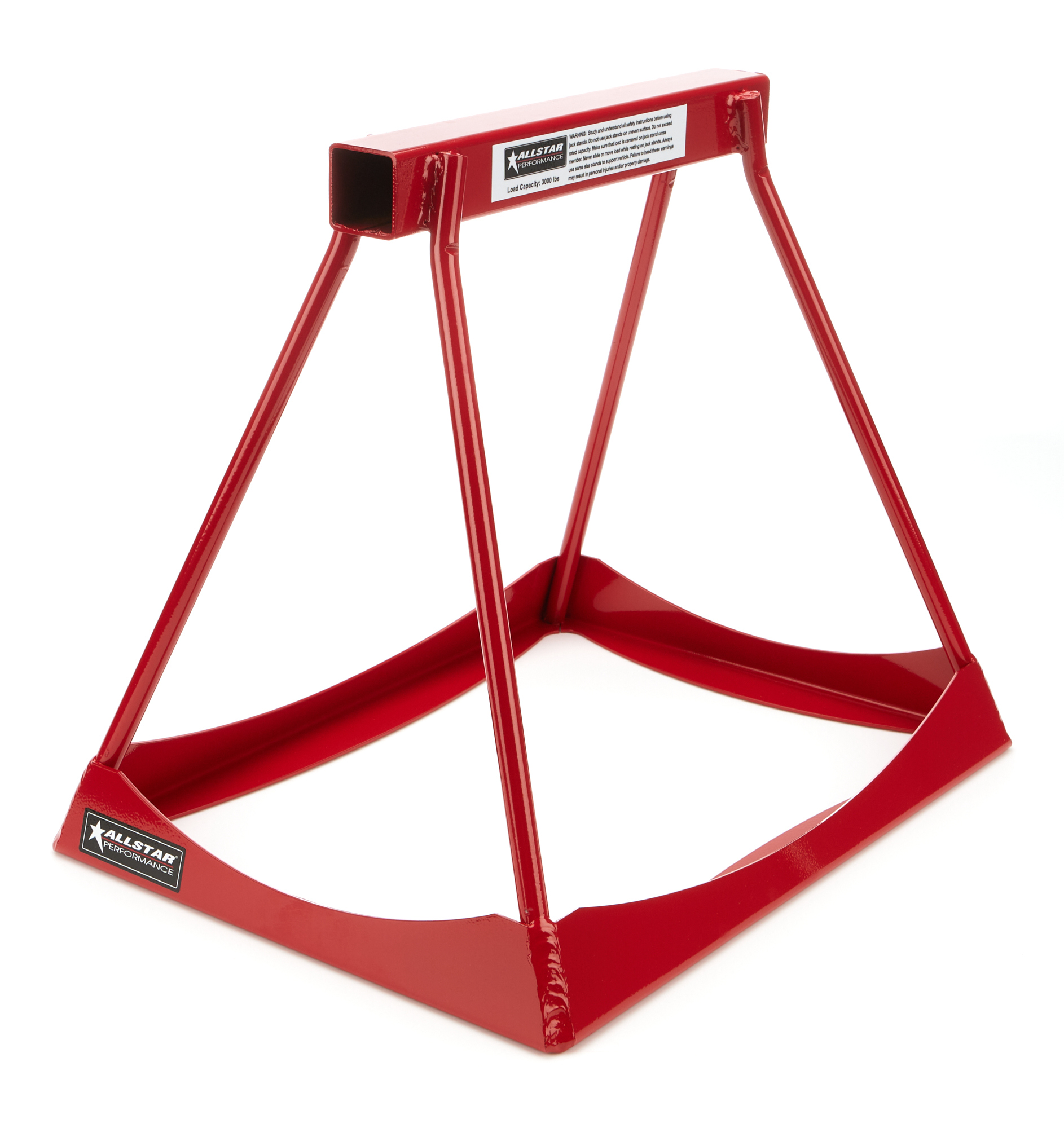 Allstar Performance 10254 Jack Stand, 14 in Tall, 12 x 15 in Rectangle Base, Stackable, Steel, Red Paint, Pair