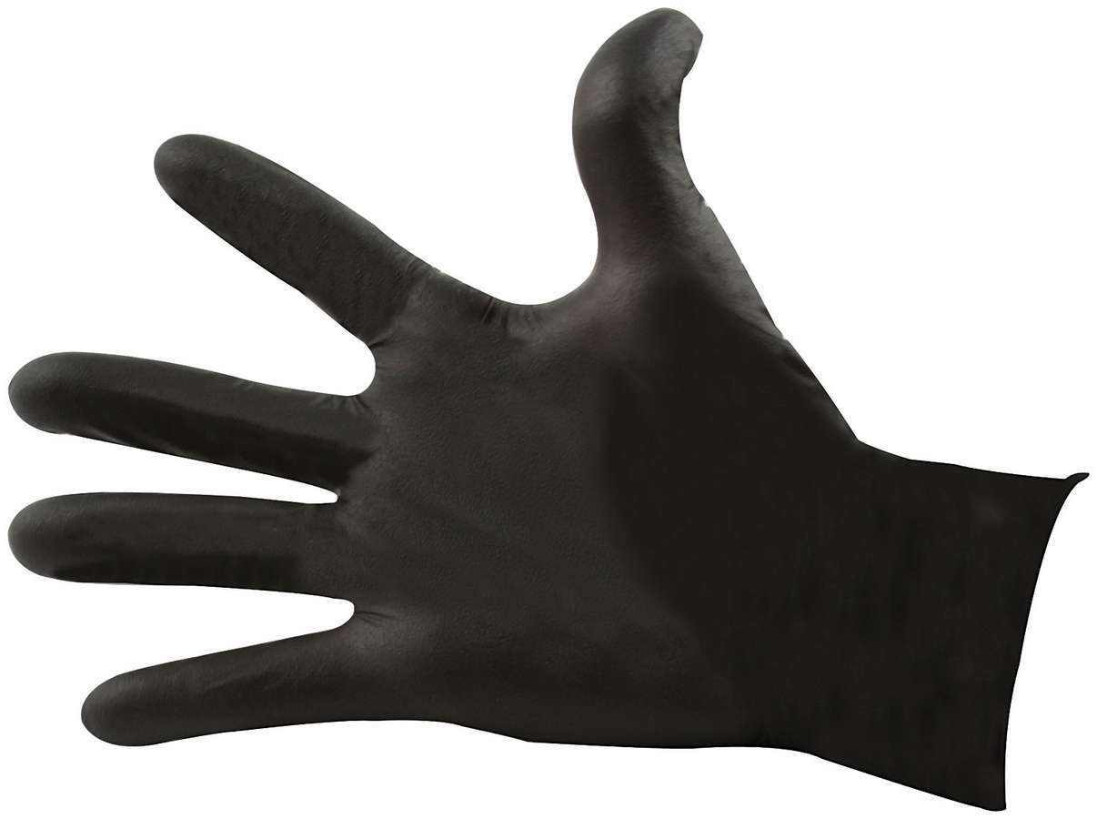 ALLSTAR PERFORMANCE Black Nitrile Gloves Med Chemical Resistant   ALL12024 