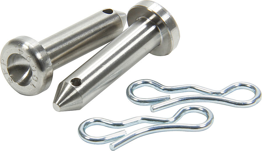 Allstar Performance 17028 Top Wing Pin, Height Adjustment, 7/8 in Long, 1/4 in OD, Clips, Titanium, Natural, Sprint Car, Kit