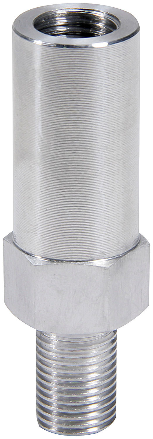 Allstar Performance 18524 Hood Pin Extension, 1-3/4 in Long, 1/2-20 in Male to 1/2-20 in Female Thread, Aluminum, Clear Anodized, Each