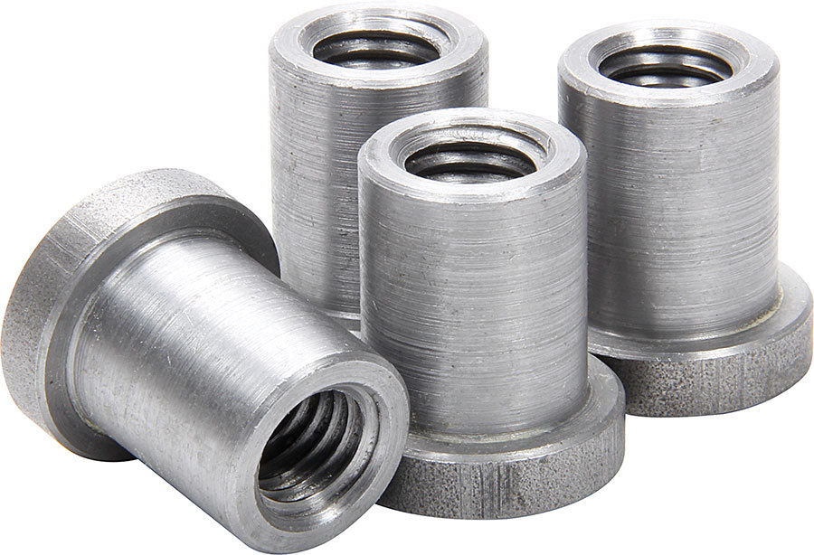 Allstar Performance 18552 Weld-On Nut, 1/2-13 in Thread, 3/4 in OD Mounting Hole, Steel, Natural, Set of 4