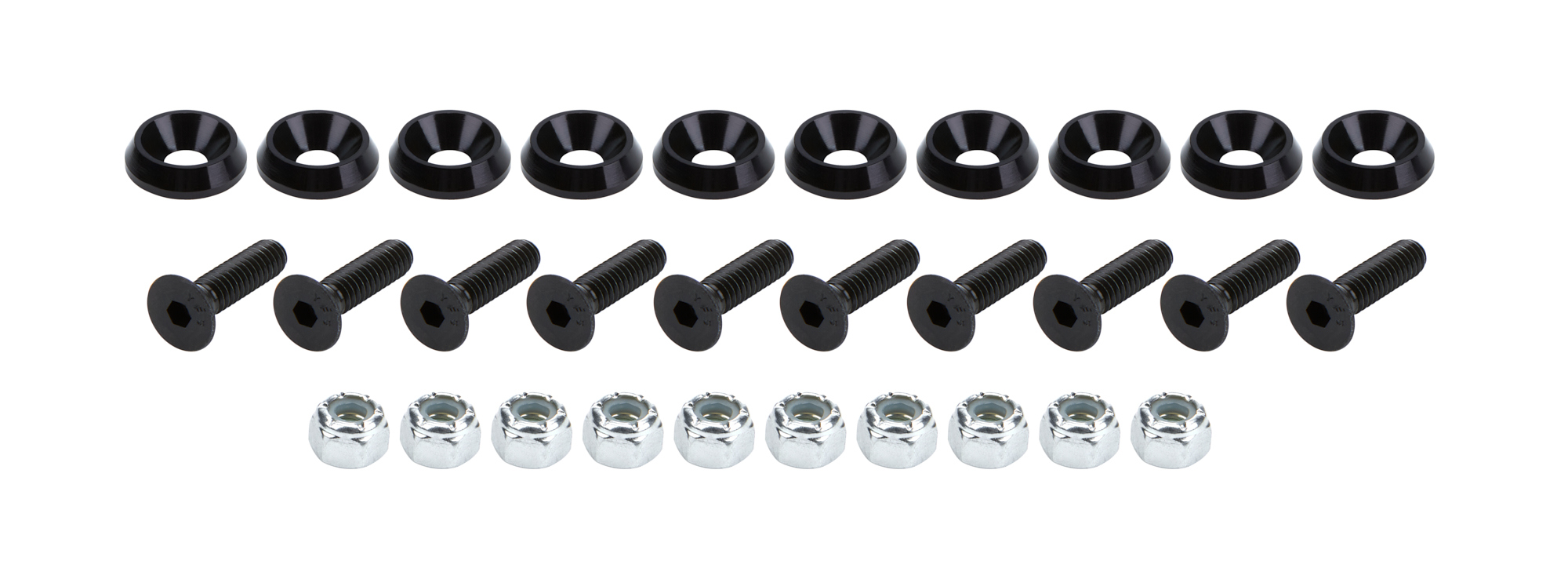 ALLSTAR PERFORMANCECountersunk Bolts 1/4in w/ 3/4in Washer Blk 10pk