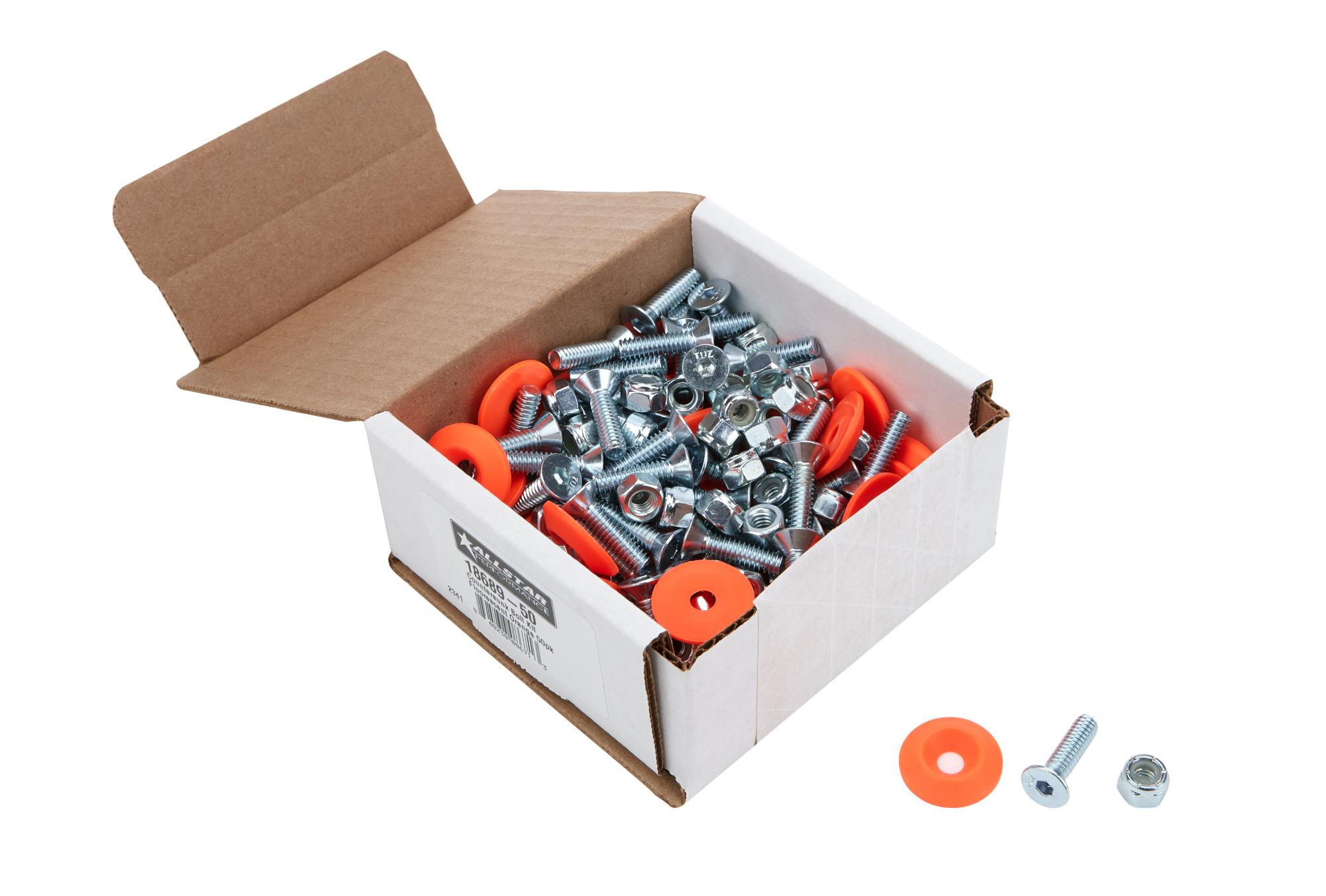 Allstar Performance Countersunk Bolt Kits ALL18689-50 Hardware, Kit Fluor Orange 50pk thumbnail 2