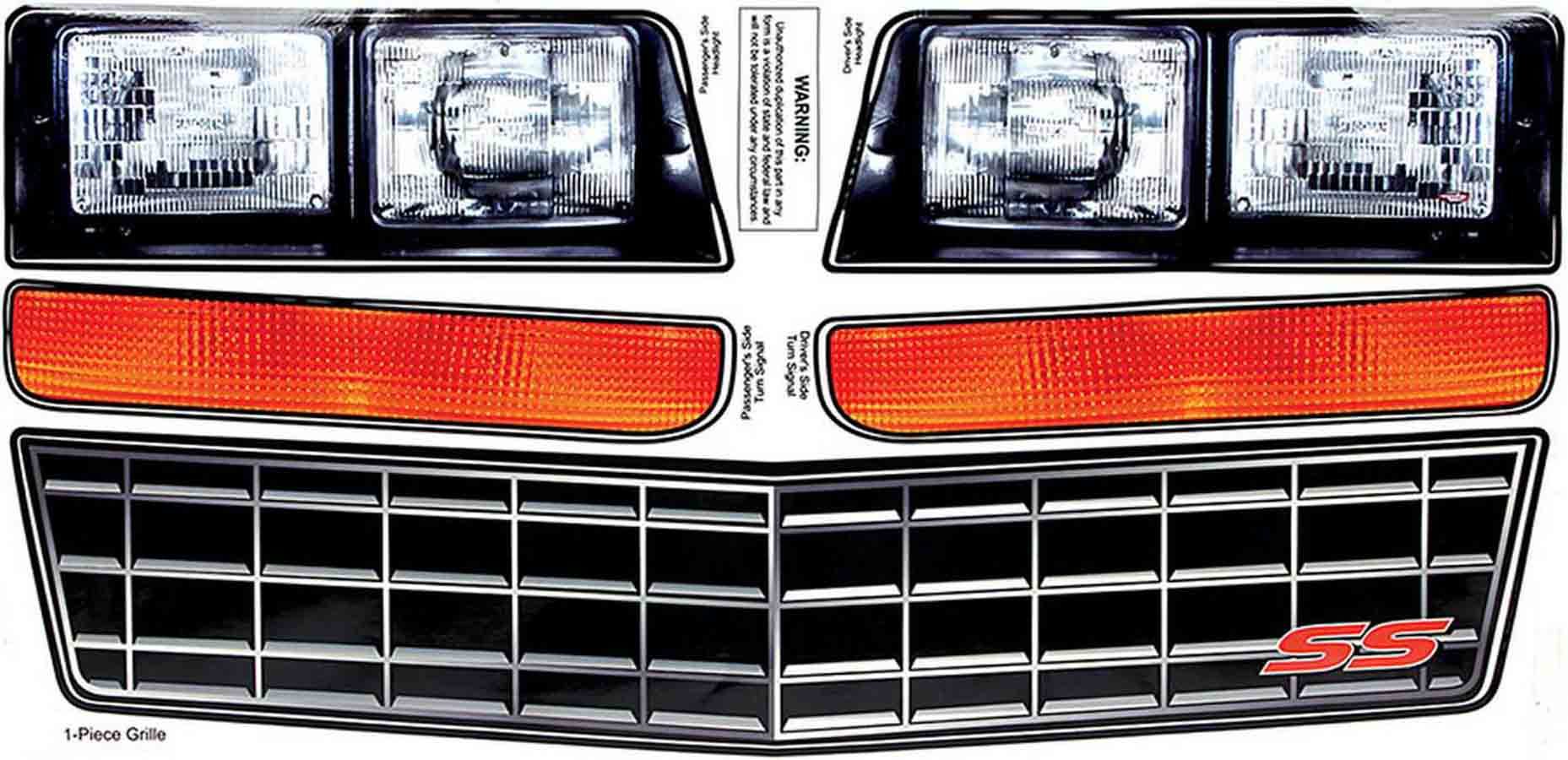 M/C SS Nose Decal Kit Stock Grille 1983-88
