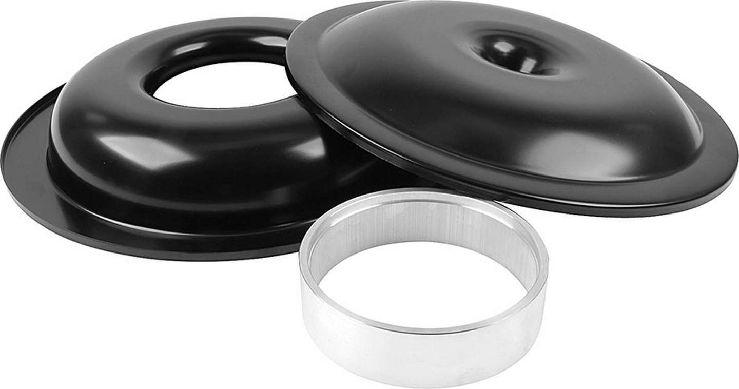 Allstar Performance 25905 Air Cleaner Assembly, Lightweight, 14 in Round, Requires Element, 5-1/8 in Carb Flange, Drop Base, 1-1/2 in Spacer, Aluminum, Black Paint, Kit
