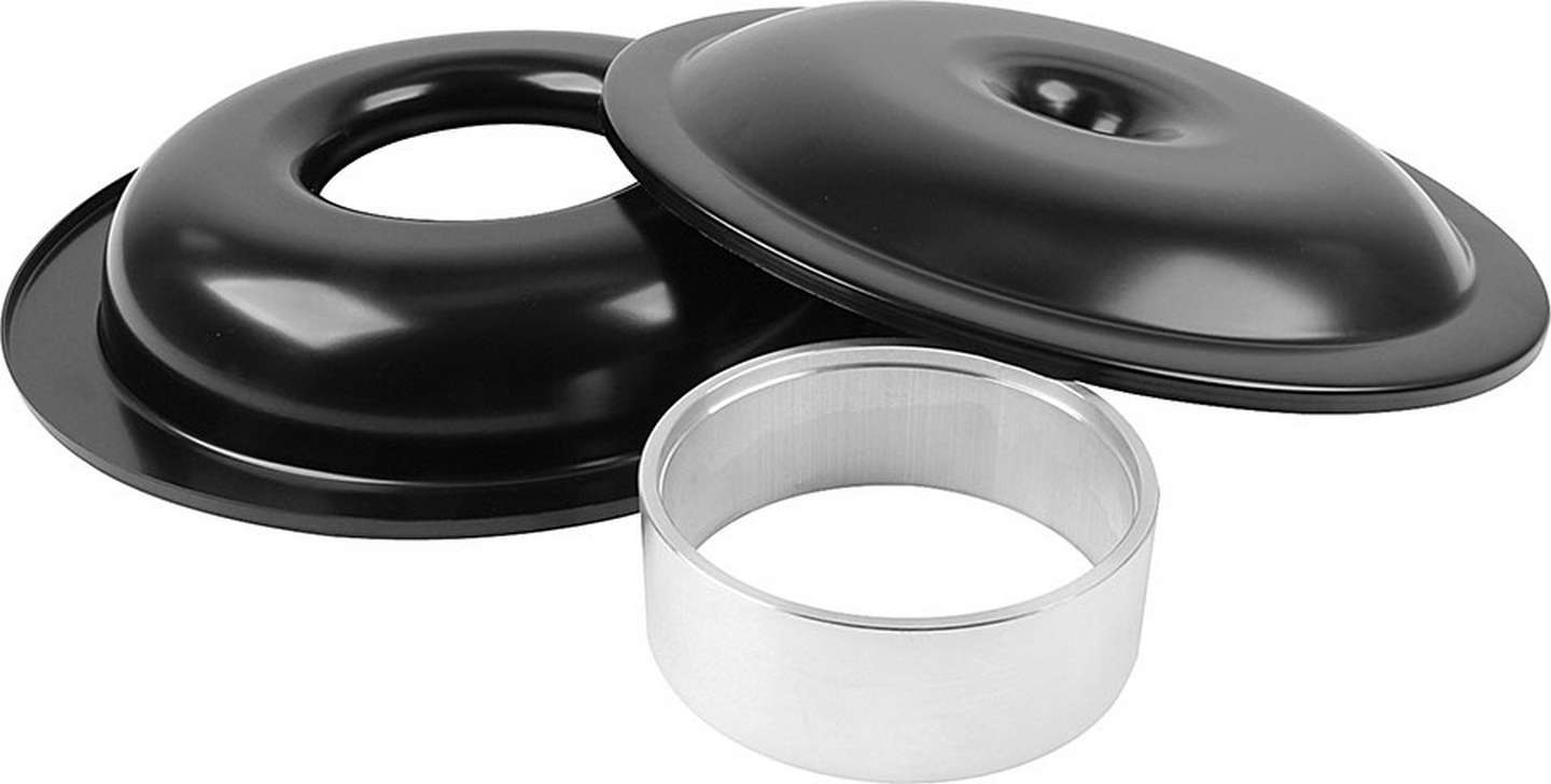 Allstar Performance 25907 Air Cleaner Assembly, Lightweight, 14 in Round, Requires Element, 5-1/8 in Carb Flange, Drop Base, 2 in Spacer, Aluminum, Black Paint, Kit