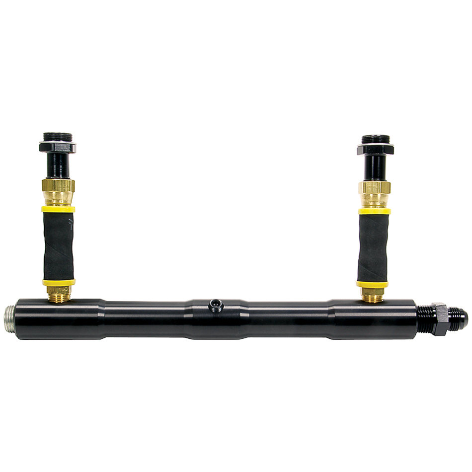 Allstar Performance 26153 Fuel Log, 8 AN Male Inlet, Aluminum, Black Anodized, Holley 4150, Each
