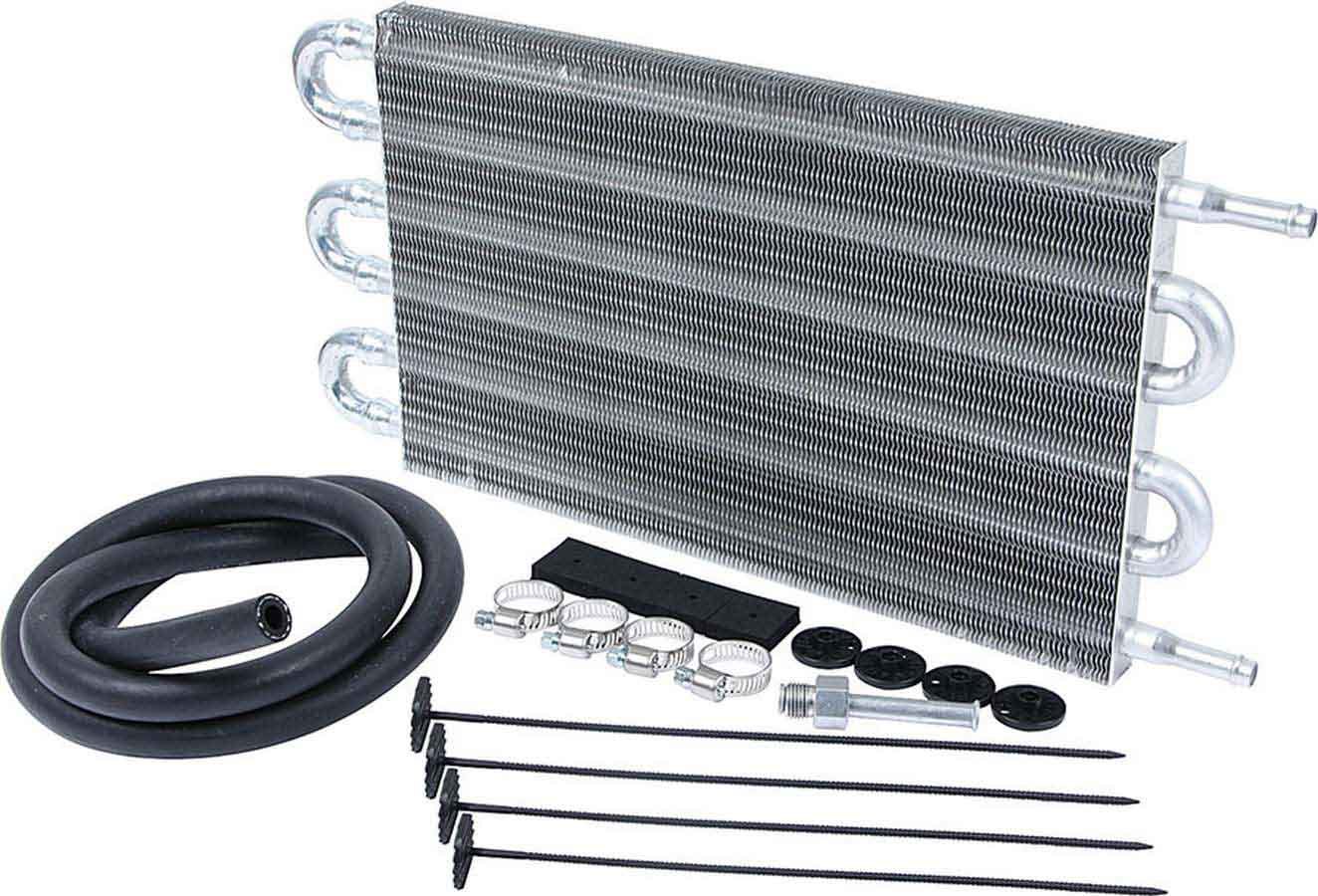 Allstar Performance 26706 Fluid Cooler, 15 x 7.500 x 0.750 in, Tube Type, 3/8 in Hose Barb Inlet / Outlet, Fitting / Hardware / Hose, Aluminum, Automatic Transmission, Kit